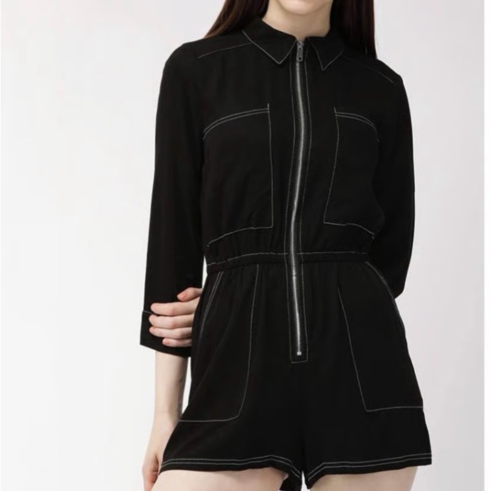Forever 21 Black Utility Jacket with Fitted Waist